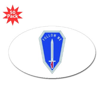 infantry - M01 - 01 - DUI - Infantry Center/School - Sticker (Oval 50 pk) - Click Image to Close