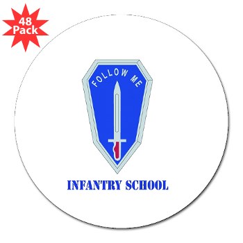 infantry - M01 - 01 - DUI - Infantry Center/School with Text - 3" Lapel Sticker (48 pk) - Click Image to Close