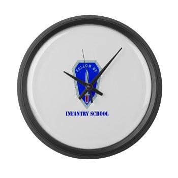 infantry - M01 - 03 - DUI - Infantry Center/School with Text - Large Wall Clock