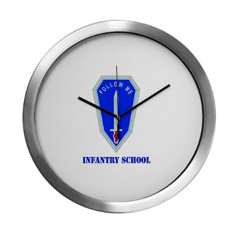 infantry - M01 - 03 - DUI - Infantry Center/School with Text - Modern Wall Clock