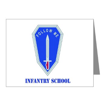 infantry - M01 - 02 - DUI - Infantry Center/School with Text - Note Cards (Pk of 20) - Click Image to Close