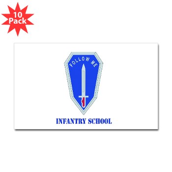 infantry - M01 - 01 - DUI - Infantry Center/School with Text - Sticker (Rectangle 10 pk) - Click Image to Close