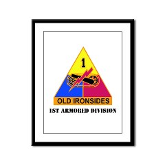 1AD - M01 - 02 - DUI - 1st Armored Division with Text - Framed Panel Print