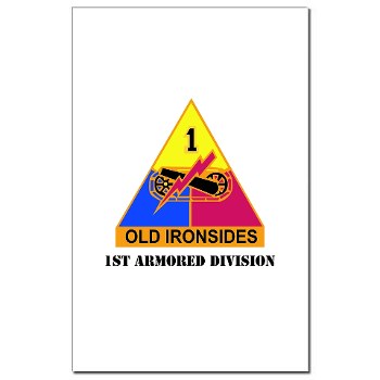 1AD - M01 - 02 - DUI - 1st Armored Division with Text - Mini Poster Print