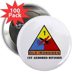 1AD - M01 - 01 - SSI - 1stArmored Division WithText 2.25 Button 100 pack - Click Image to Close