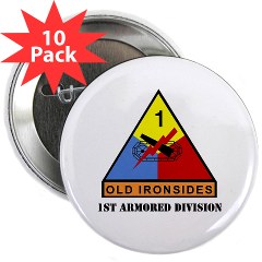 1AD - M01 - 01 - SSI - 1st Armored Division WithText 2.25 Button 10 pack