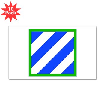 03ID - M01 - 01 - SSI - 3rd Infantry Division Sticker (Rectangle 10pack)