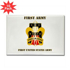 1A - M01 - 01 - DUI - First United States Army with Text Rectangle Magnet (10 pack) - Click Image to Close