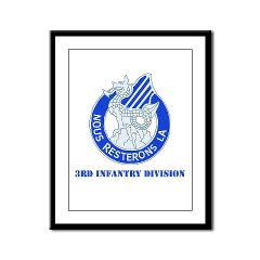3ID - M01 - 01 - DUI - 3rd Infantry Division with Text Framed Panel Print