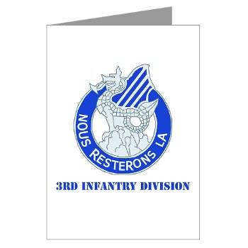3ID - M01 - 02 - DUI - 3rd Infantry Division with Text Greeting Cards (Pk of 10)