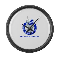 3ID - M01 - 03 - DUI - 3rd Infantry Division with Text Large Wall Clock