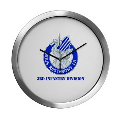 3ID - M01 - 03 - DUI - 3rd Infantry Division with Text Modern Wall Clock - Click Image to Close