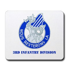 3ID - M01 - 03 - DUI - 3rd Infantry Division with Text Mousepad - Click Image to Close