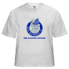 3ID - A01 - 04 - DUI - 3rd Infantry Division with Text White T-Shirt