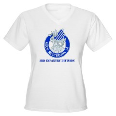 3ID - A01 - 04 - DUI - 3rd Infantry Division with Text Women's V-Neck T-Shirt