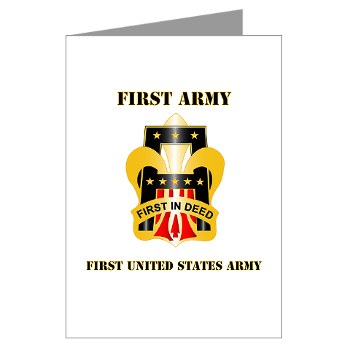 1A - M01 - 02 - DUI - First United States Army with Text Greeting Cards (Pk of 10)