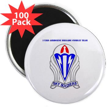 173ABCT - M01 - 01 - DUI-173rd Airborne Brigade Combat Team with text - 2.25" Magnet (100 pack)