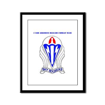 173ABCT - M01 - 02 - DUI-173rd Airborne Brigade Combat Team with text - Framed Panel Print