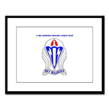 173ABCT - M01 - 02 - DUI-173rd Airborne Brigade Combat Team with text - Large Framed Print