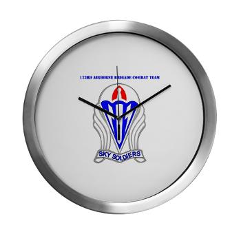 173ABCT - M01 - 03 - DUI-173rd Airborne Brigade Combat Team with text - Modern Wall Clock