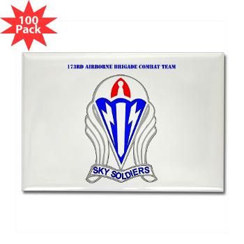 173ABCT - M01 - 01 - DUI-173rd Airborne Brigade Combat Team with text - Rectangle Magnet (100 pack)