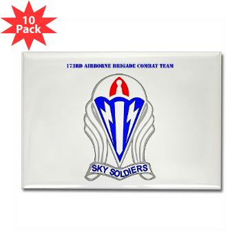 173ABCT - M01 - 01 - DUI-173rd Airborne Brigade Combat Team with text - Rectangle Magnet (10 pack)