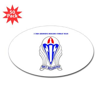 173ABCT - M01 - 01 - DUI-173rd Airborne Brigade Combat Team with text - Sticker (Oval 50 pk)