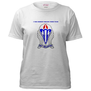 173ABCT - A01 - 04 - DUI-173rd Airborne Brigade Combat Team with text - Women's T-Shirt