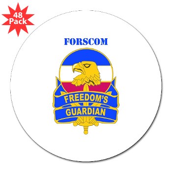 FORSCOM - M01 - 01 - DUI - FORSCOM with Text 3" Lapel Sticker (48 pk)