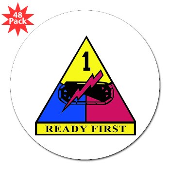 1HBCTRF - M01 - 01 - DUI - 2nd Heavy BCT Ready First 3" Lapel Sticker (48 pk) - Click Image to Close