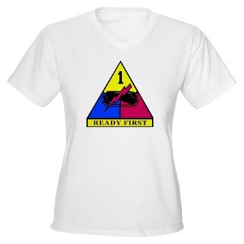 1HBCTRF - A01 - 04 - DUI - 2nd Heavy BCT Ready First Women's V-Neck T-Shirt - Click Image to Close