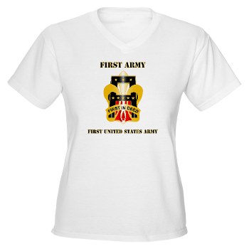 1A - A01 - 04 - DUI - First United States Army with Text Women's V-Neck T-Shirt - Click Image to Close