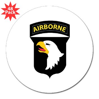 101ABN - M01 - 02 - SSI - 101st Airborne Division 3" Lapel Sticker