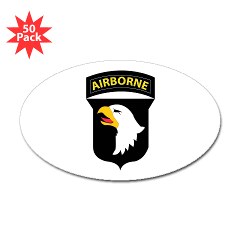 101ABN - M01 - 02 - SSI - 101st Airborne Division Sticker (Oval 50pk)