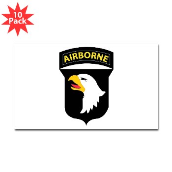 101ABN - M01 - 02 - SSI - 101st Airborne Division Sticker (Rectangle 10pk)