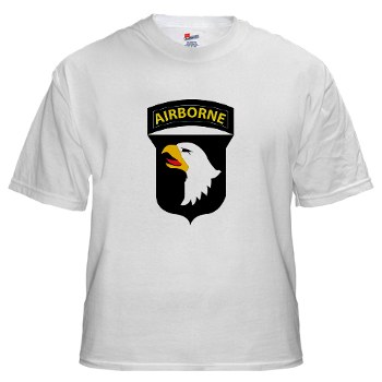 101ABN - A01 - 04 - SSI - 101st Airborne Division White T-Shirt