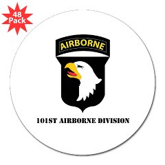 101ABN - M01 - 02 - SSI - 101st Airborne Division with Text 3" Lapel Sticker