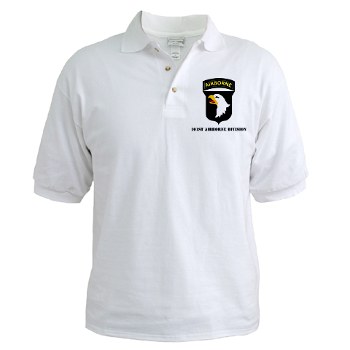 101ABN - A01 - 04 - SSI - 101st Airborne Division with Text Golf Shirt