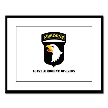 101ABN - M01 - 02 - SSI - 101st Airborne Division with Text Large Framed Print