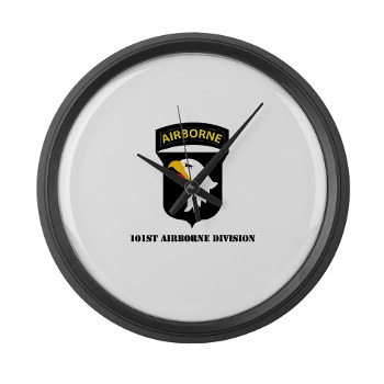 101ABN - M01 - 03 - SSI - 101st Airborne Division with Text Large Wall Clock