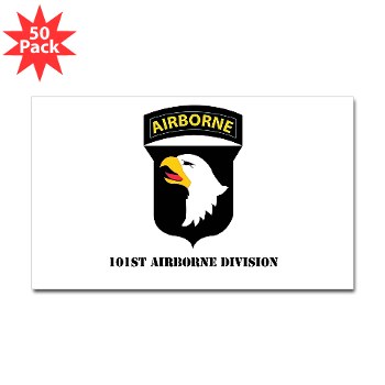 101ABN - M01 - 02 - SSI - 101st Airborne Division with Text Sticker (Rectangle 10pk)