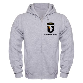 101ABN - A01 - 03 - SSI - 101st Airborne Division with Text Zip Hoodie