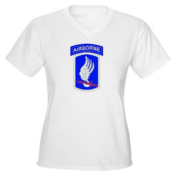 173ABCT - A01 - 04 - SSI - 173rd - Airborne Brigade Combat Team - Women's V-Neck T-Shirt