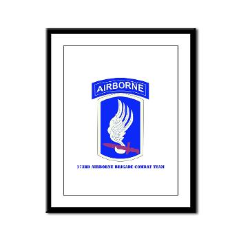 173ABCT - M01 - 02 - SSI - 173rd Airborne Brigade Combat Team with text - Framed Panel Print