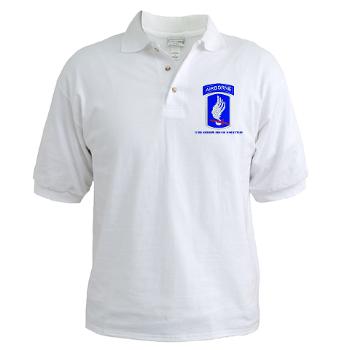 173ABCT - A01 - 04 - SSI - 173rd Airborne Brigade Combat Team with text - Golf Shirt - Click Image to Close