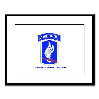 173ABCT - M01 - 02 - SSI - 173rd Airborne Brigade Combat Team with text -Large Framed Print