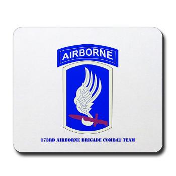 173ABCT - M01 - 03 - SSI - 173rd Airborne Brigade Combat Team with text - Mousepad