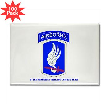 173ABCT - M01 - 01 - SSI - 173rd Airborne Brigade Combat Team with text - Rectangle Magnet (100 pack)
