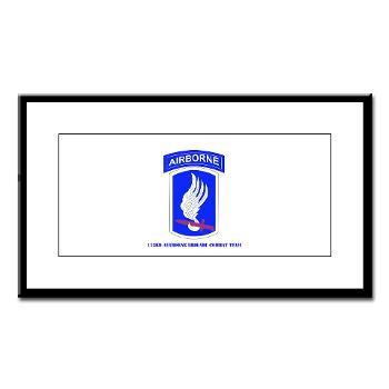 173ABCT - M01 - 02 - SSI - 173rd Airborne Brigade Combat Team with text - Small Framed Print