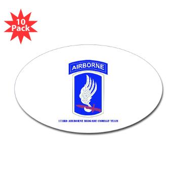 173ABCT - M01 - 01 - SSI - 173rd Airborne Brigade Combat Team with text - Sticker (Oval 10 pk)